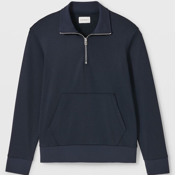 Tech Terry Mock Quarter-Zip Shirt - New With Tags - NEVER WORN - Blue - Picture 5 of 5